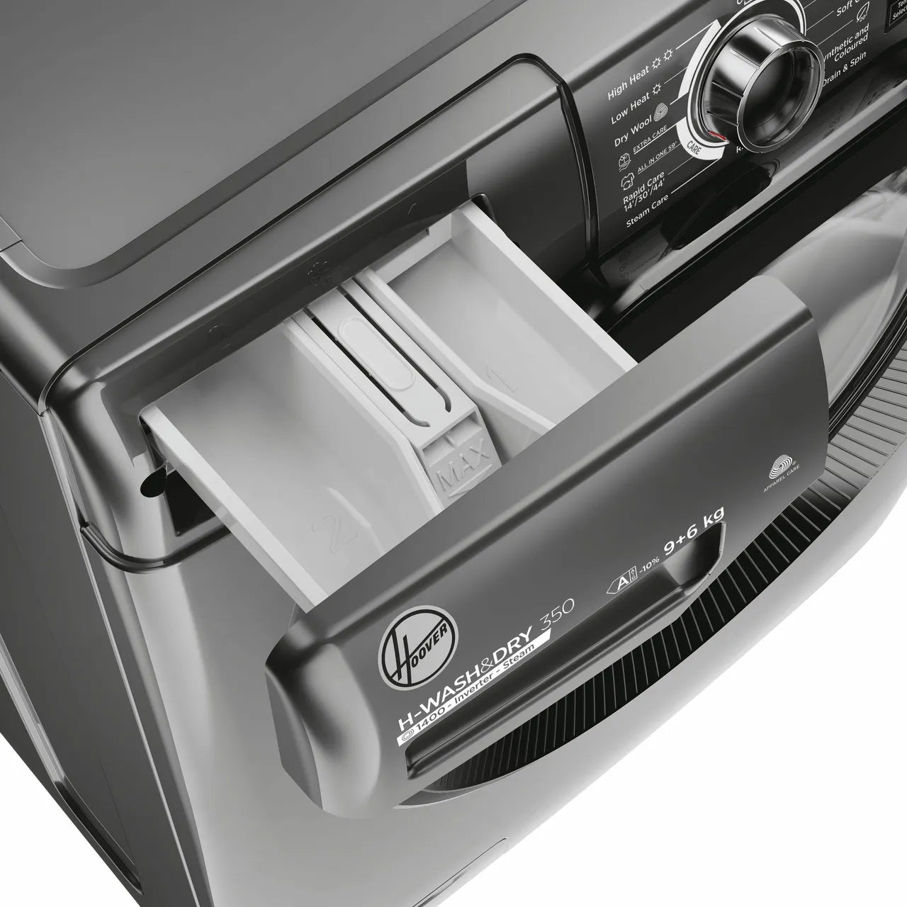 Hoover H-WASH&DRY 350 H3DPS4966TAMBR80 Wifi Connected 9Kg / 6Kg Washer Dryer with 1400 rpm - Graphite - D Rated [Wash&Dry], A Rated [Wash Only] (EX-DISPLAY/B)