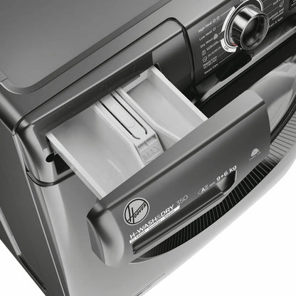 Hoover H-WASH&DRY 350 H3DPS4966TAMBR80 Wifi Connected 9Kg / 6Kg Washer Dryer with 1400 rpm - Graphite - D Rated [Wash&Dry], A Rated [Wash Only] (EX-DISPLAY/B)